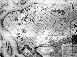 План города Иркутска 1849 г. (фрагмент). Собрание РНБ С.-Петербург