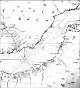 Рис. 1.11. Байкал. Фрагмент карты А. Пушкарева. 1772–1773 гг.