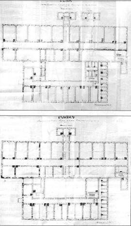 Планы верхнего и нижнего этажей Александровского изолятора специального назначения. 1926 г. ГАИО