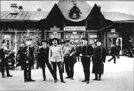 Здание станции Иннокентьевская. Фото ок. 1914 г.