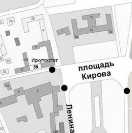Здание Иркутскстата на карте города