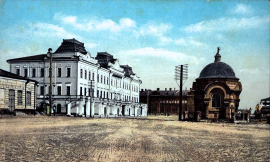 Иркутск, Ивановская площадь, до 1917. Раскрашенное фото